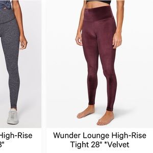 Lululemon velvet wunder lounge high rise tight legging 28”